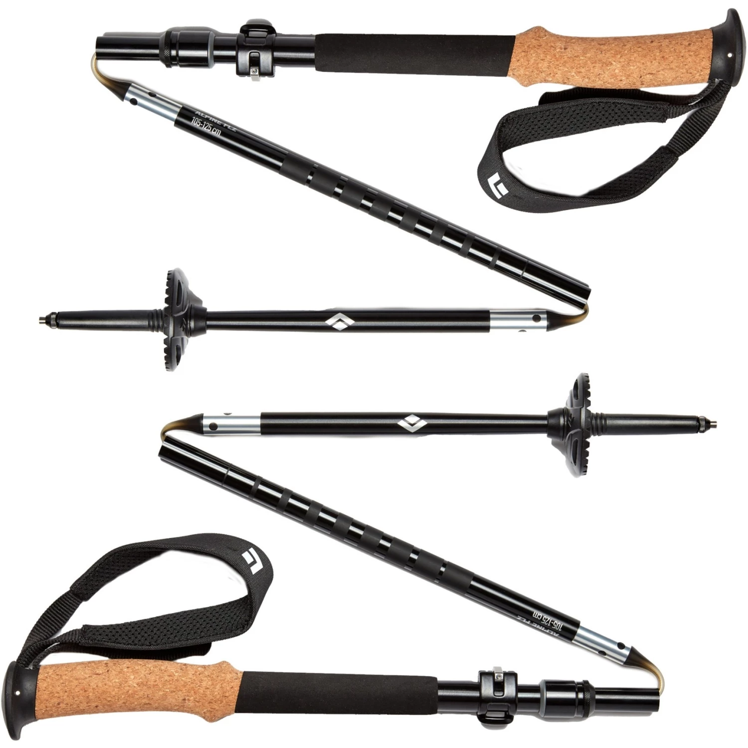 Black Diamond Trekkingstöcke Alpine FLZ, Fitnessgerät (schwarz, 1 Paar, 105-125 Cm) 4 Black Diamond Trekkingstöcke Alpine FLZ, Fitnessgerät (schwarz, 1 Paar, 105-125 Cm) – Bild 2