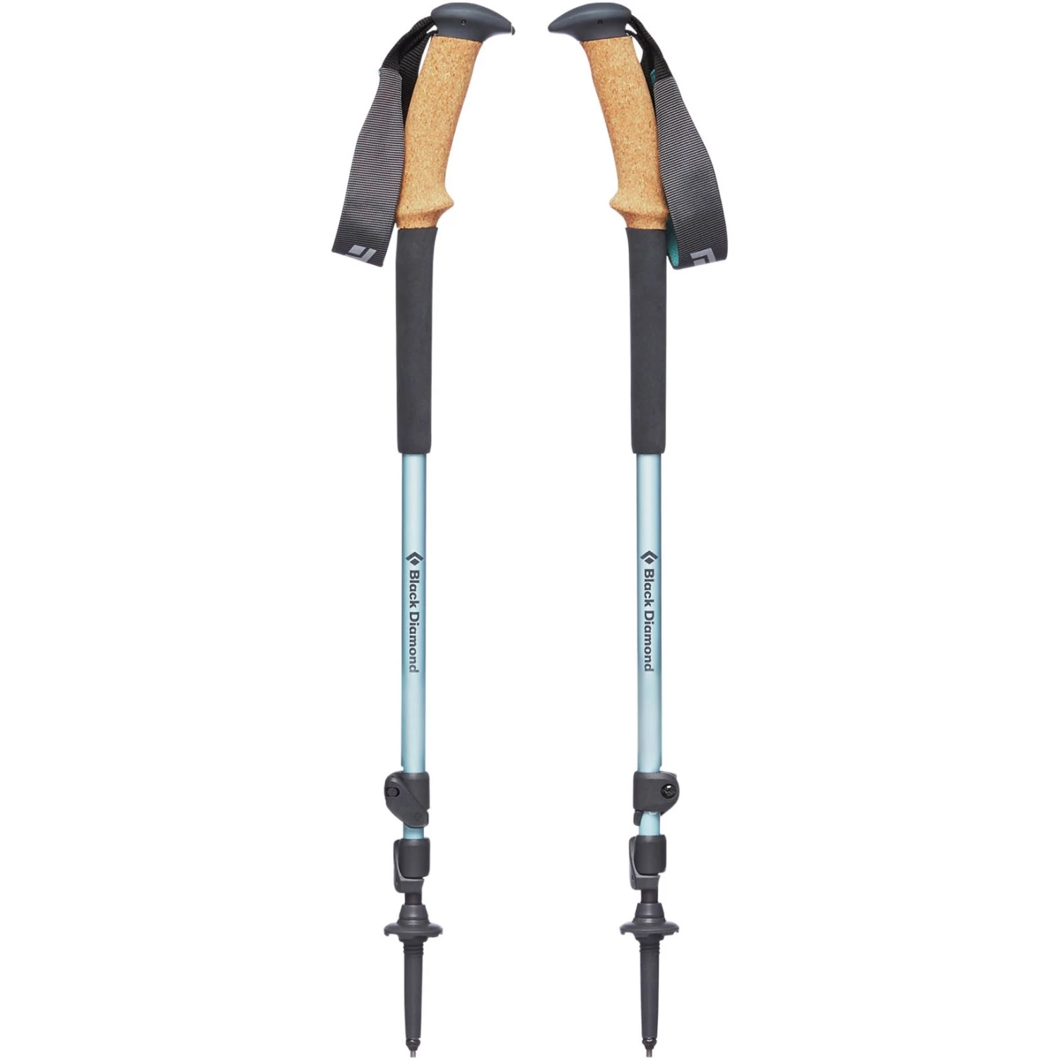 Black Diamond Trekkingstöcke Trail Ergo Cork (Damen), Fitnessgerät (türkis, 1 Paar, 100-125 Cm) – Bild 2