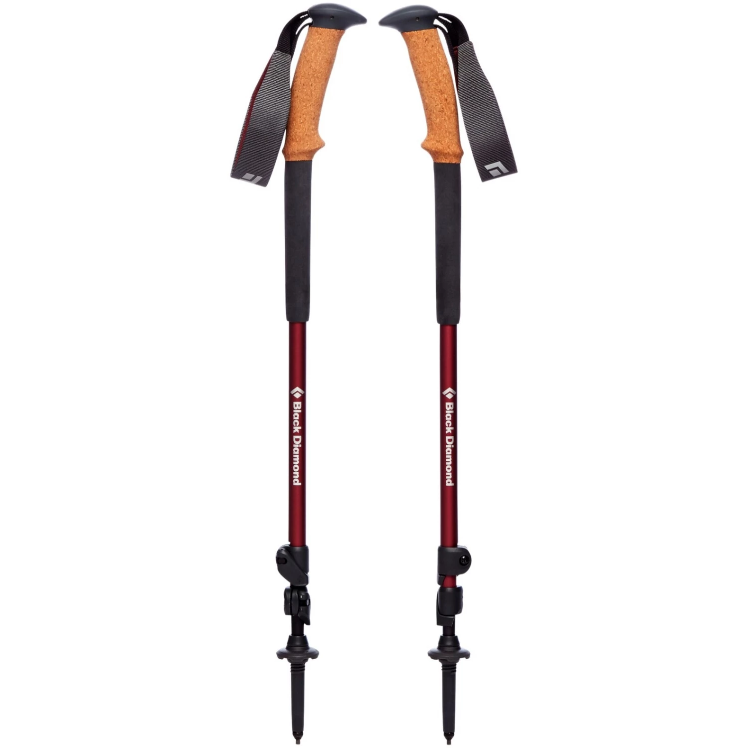 Black Diamond Trekkingstöcke Trail Ergo Cork (Damen), Fitnessgerät (weinrot, 1 Paar, 100-125 Cm) – Bild 2