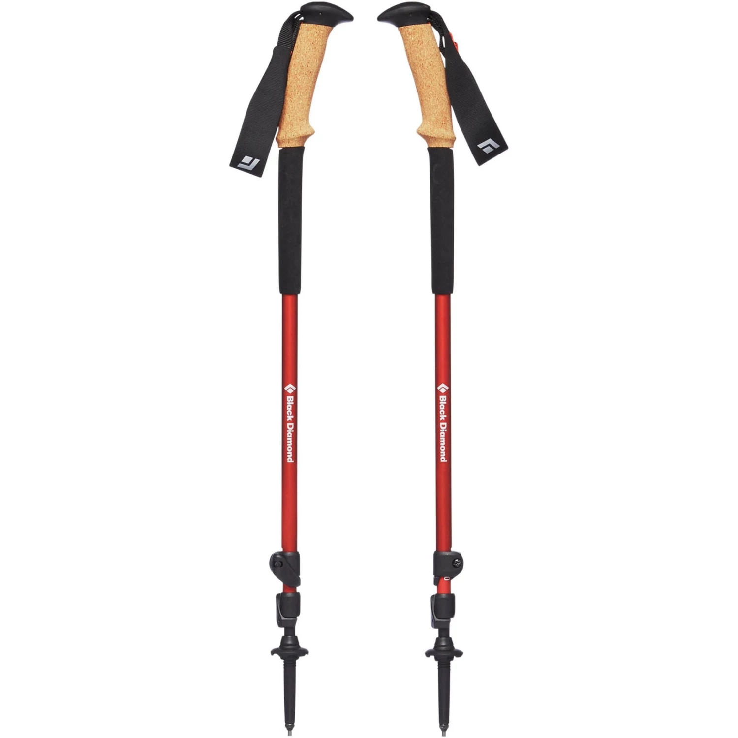 Black Diamond Trekkingstöcke Trail Ergo Cork, Fitnessgerät (rot, 1 Paar, 100-140 Cm) – Bild 2