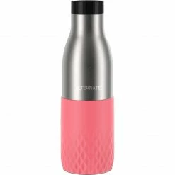 Trinkflaschen Emsa BLUDROP Sleeve Isoliertrinkflasche 0,5 Liter, Thermosflasche (koralle, Edelstahl, Silikonmanschette)