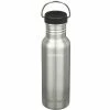 Trinkflaschen Klean Kanteen Trinkflasche Classic 800ml (edelstahl (gebürstet), Mit Schwarzem Loop Cap)