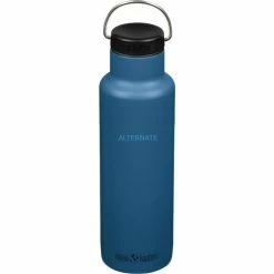 Trinkflaschen Klean Kanteen Trinkflasche Classic 800ml (blau, Mit Schwarzem Loop Cap)