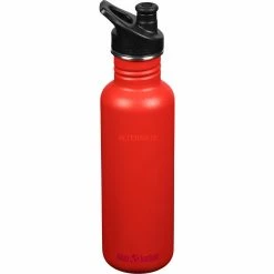 Trinkflaschen Klean Kanteen Trinkflasche Classic 800ml (rot, Mit Schwarzem SPORT CAP)