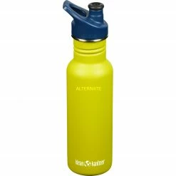 Trinkflaschen Klean Kanteen Trinkflasche Classic Narrow 532ml (hellgrün, Mit Navy Sport Cap)