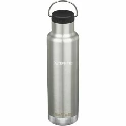 Trinkflaschen Klean Kanteen Trinkflasche Classic VI Vakuumisoliert, 592ml (edelstahl (gebürstet), Mit Schwarzer Loop Cap)