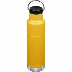 Trinkflaschen Klean Kanteen Trinkflasche Classic VI Vakuumisoliert, 592ml (gelb, Mit Schwarzer Loop Cap)