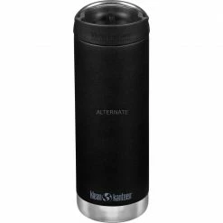 Trinkflaschen Klean Kanteen Trinkflasche TKWide VI Vakuumisoliert, 473ml (schwarz (matt), Mit Schwarzer Café Cap)