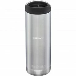 Trinkflaschen Klean Kanteen Trinkflasche TKWide VI Vakuumisoliert, 473ml (edelstahl (gebürstet), Mit Schwarzer Café Cap)