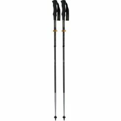 Trekkingstöcke Komperdell Trailstick Carbon C4 Vario Compact, Fitnessgerät (schwarz/orange, 1 Paar, 105-125 Cm)
