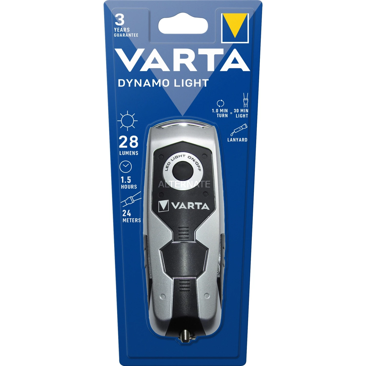 Taschenlampen Varta Dynamo Light, Taschenlampe (silber/schwarz) 2 Taschenlampen Varta Dynamo Light, Taschenlampe (silber/schwarz)